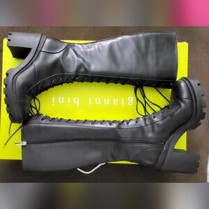Gianni Bini - black leather Soukey knee high boots